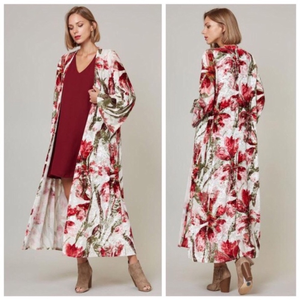 5 ⭐️Gorgeous Floral Velvet Duster - Picture 4 of 5